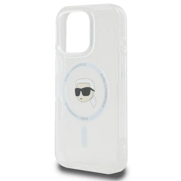 Puzdro Karl Lagerfeld pre iPhone 16 Pro Max 6,9" biele pevné puzdro MagSafe IML Metal Karl Head