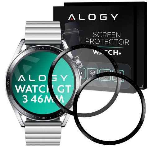 2x Alogy 3D flexibilní sklo pro Huawei Watch GT 3 46mm Black