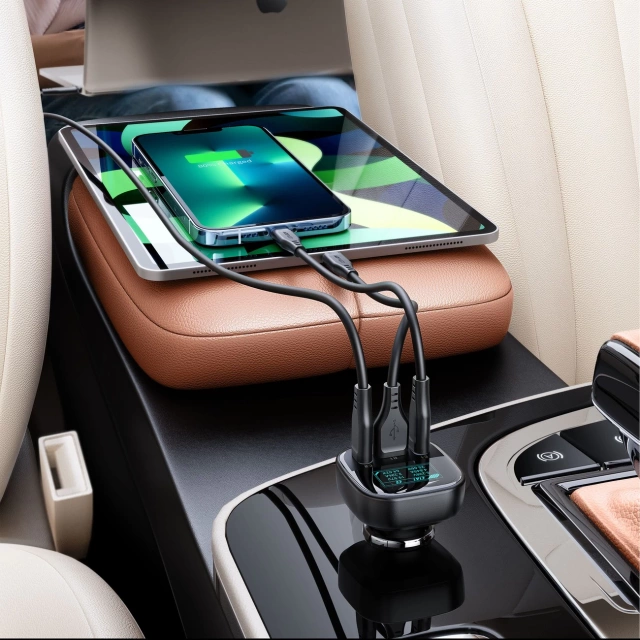 Acefast autonabíjačka 101W 2x USB Type C / USB, PPS, Power Delivery, Quick Charge 4.0, AFC, FCP čierna (B5)