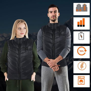Heated Vest Women Men Sleeveless Jacket USB Quilted Heated Electric Winter Unisex Size M Black