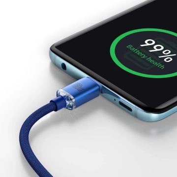 Baseus Crystal Shine Series cable USB cable for fast charging and data transfer USB Type C - USB Type C 100W 2m blue (CAJY000703)