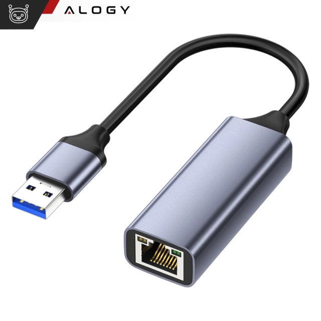 Адаптер USB до Ethernet Alogy Network Card LAN RJ45 GIGABIT 1000MBPS Black