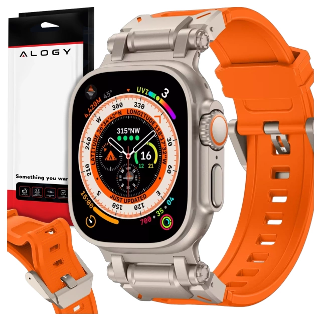 Armband Alogy Luxury Metal TPU Band für Apple Watch 42/44/45/49mm Orange