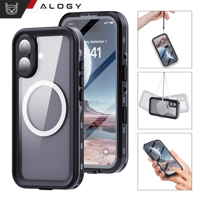 Alogy HydroArmor™ IP68 Waterproof Case with Clear Back 360 Armored Case for MagSafe for Apple iPhone 16