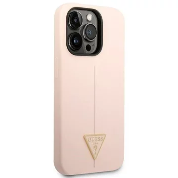 Чохол Guess GUHCP14LSLTGP для Apple iPhone 14 Pro 6.1" pink/pink hardcase Silicone Triangle