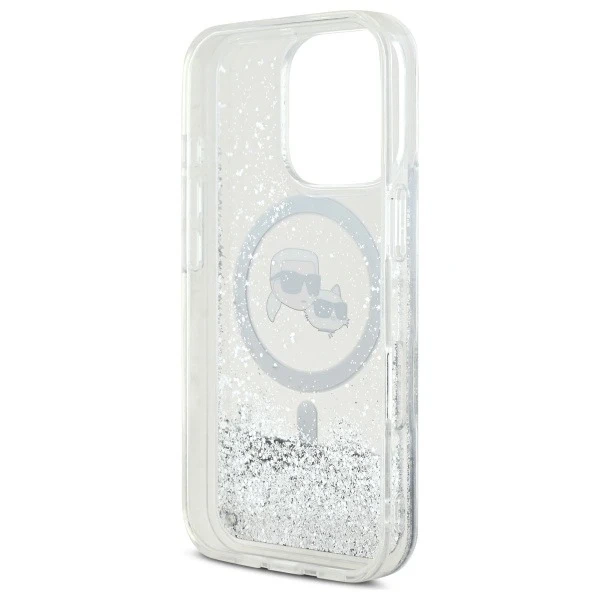 Чохол Etui Karl Lagerfeld для iPhone 16 Pro Max 6.9" Magsafe Hardcase Transparent Liquid Glitter Karl