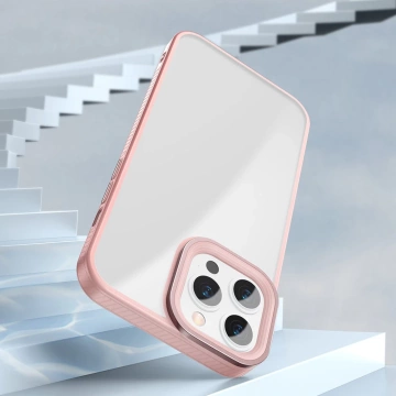 Baseus Crystal Phone Case gepanzerte Hülle für iPhone 13 Pro mit Gelrahmen Pink (ARJT001004)