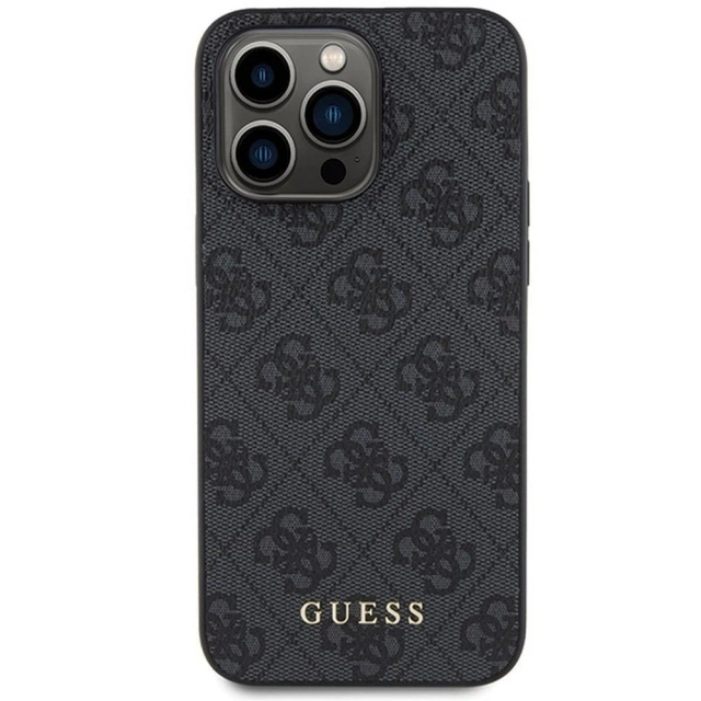 Original GUESS Hardcase GUHCP15LG4GFGR Case for iPhone 15 PRO (4G Metal Logo / gray)