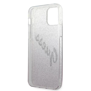 Guess GUHCP12MPCUGLSPI iPhone 12/12 Pro 6,1" różowy/růžový pevný obal Glitter Gradient Script