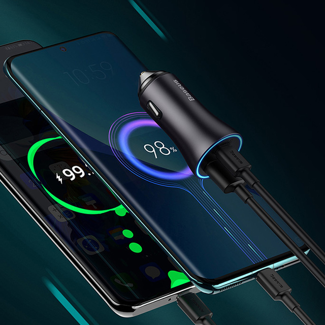 Baseus Golden Contactor Max 2x USB 60W Graues Autoladegerät