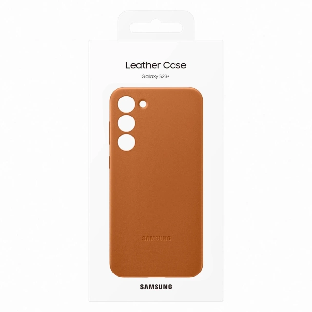 Samsung Leather Cover for Samsung Galaxy S23 Plus Genuine Camel Leather Case (EF-VS916LAEGWW)