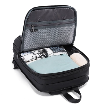 Bange voděodolný batoh na 15,6" notebook, městský cestovatel, 45x30x16 cm, do práce, do letadla, pánské, dámské, s USB portem Černá