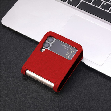 Alogové kožené flipové pouzdro pro Samsung Galaxy Z Flip 3 5G Red