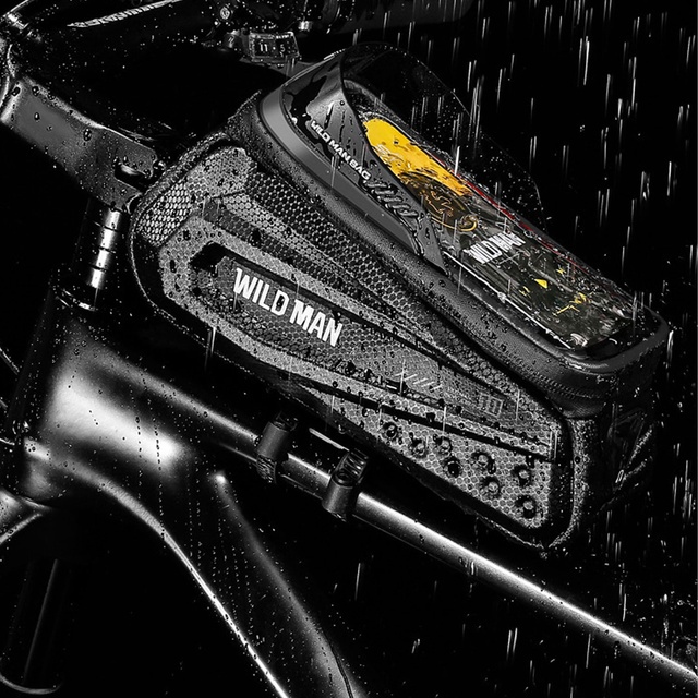 Taška na kolo Wildman Front Frame Bicycle Bag ES10X držák na řídítka pro telefon 1,2l Černá