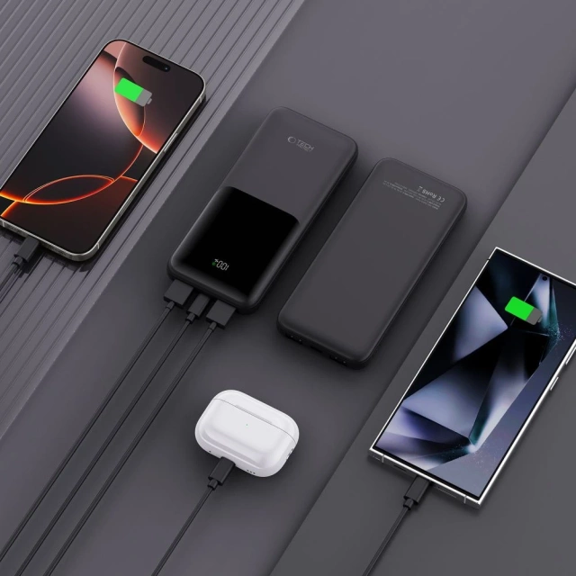 Powerbank Tech-Protect PB01 10000mAh 22.5W Czarny USB-A USB-C