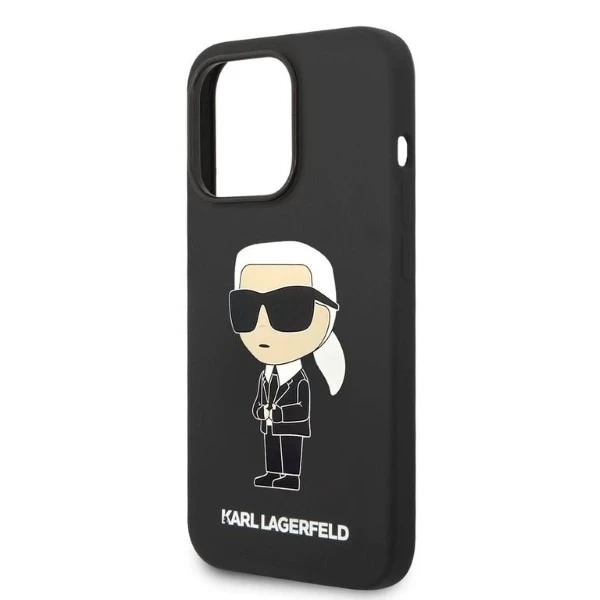 Puzdro Karl Lagerfeld KLHCP14XSNIKBCK pre iPhone 14 Pro Max 6,7" pevné silikónové puzdro Ikonik black/black