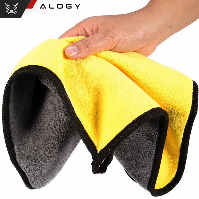 3x Cloth polishing cloth for screens microfiber 30x40 cm Double-sided velour towel for washing screens drying the car Alogy