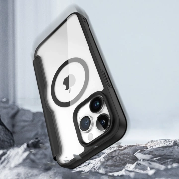 Puzdro Dux Ducis Skin X Pro pre Apple iPhone 15 Pro Magnetic MagSafe Flip Cover – čierne