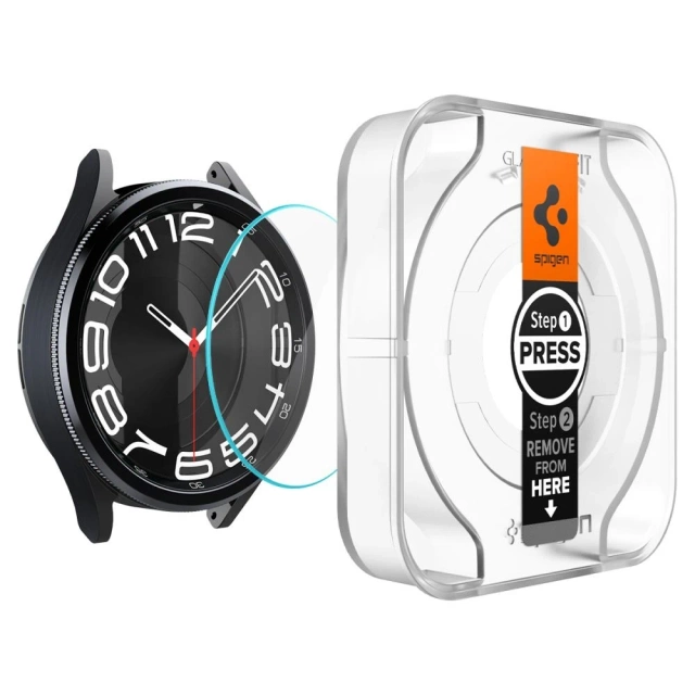 Spigen Glas.tr ”EZ-Fit” Tempered Glass 2-Pack for Samsung Galaxy Watch 6 Classic (43mm) Clear