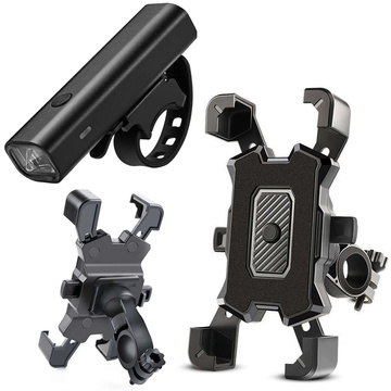 Alogy One Touch Bike Holder for Phone 4.5-7" on Handlebar for Bike Motorcycle Scooter Black Bike Light