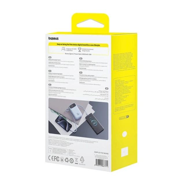 Powerbanka Baseus QPow2 20000mAh 30W 2xUSB-C modrá
