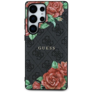 Etui Guess 4G Flowers Print MagSafe do Samsung Galaxy S25 Ultra Czarny