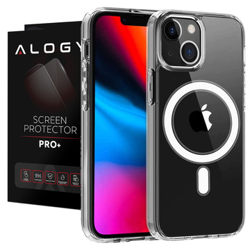 Case for MagSafe Ultra Slim Mag Alogy for Qi for Apple iPhone 14 Plus Clear Glass