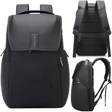 Bange Waterproof Backpack Laptop Bag 15.6" City Travel 46x30x19 cm for Work School Plane Men's Women's Black