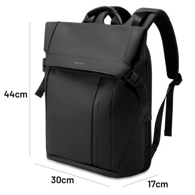 Bange wasserdichter Rucksack für 15,6-Zoll-Laptop, Stadtreisender, 45 x 30 x 16 cm, für Arbeit, Flugzeug, Herren, Damen, mit USB-Anschluss Schwarz