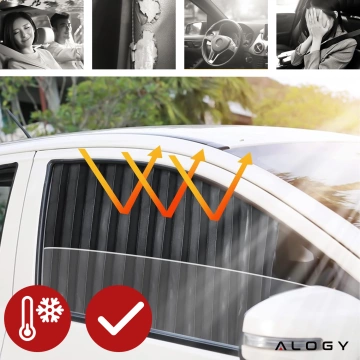 Abdeckung Magnetisches Vorhangrollo für vordere Seitenfenster für Auto-Sonnenschutz UV-Schutz Schwarz [2 Stück]