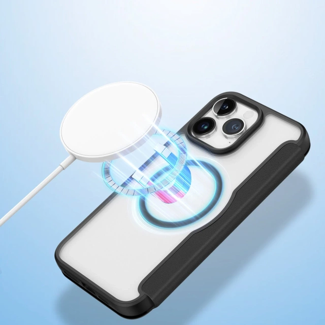 Puzdro Dux Ducis Skin X Pro pre Apple iPhone 15 Pro Magnetic MagSafe Flip Cover – čierne