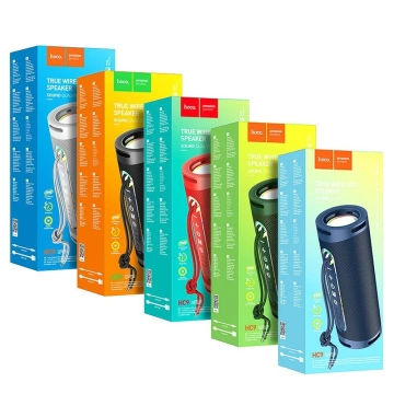 Hoco HC9 Tragbarer Bluetooth 5.1 RGB-Lautsprecher, 2×5W, 1800mAh, FM/TF/AUX
