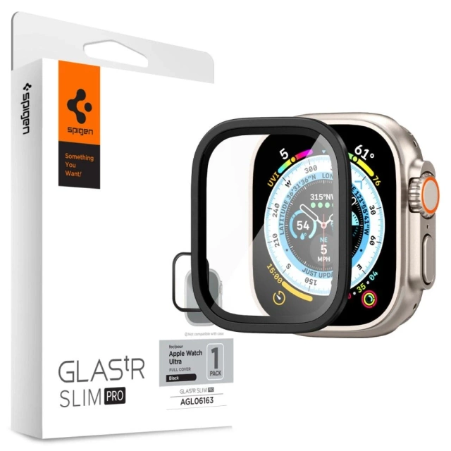 Загартоване скло Spigen Glas.tr Slim Pro Apple Watch Ultra (49 мм) чорний