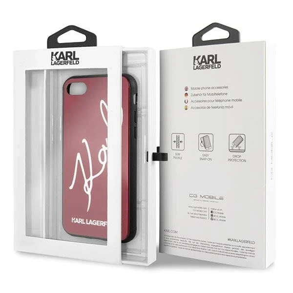 Захисний чохол для телефону Karl Lagerfeld KLHCI8DLKSRE для Apple iPhone 7/8/ SE 2020/2022 red/red hard case Signature Glitter