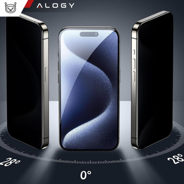 Приватне скло для iPhone 15 / 15 Pro Anti-Spy Private Anti-Spy Tempered Matte Screen Protector Alogy