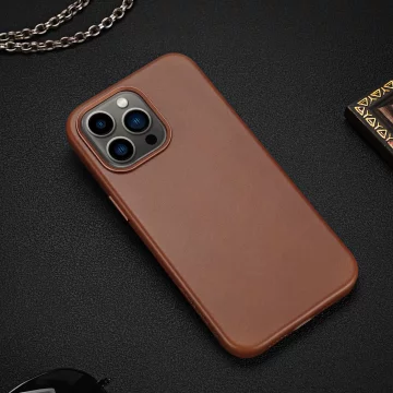 Чохол Dux Ducis Naples для iPhone 13 Pro leather cover (сумісний з MagSafe) коричневий