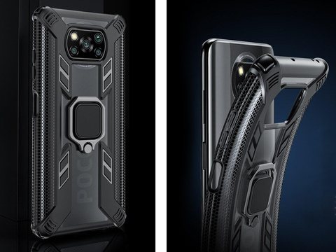 Pancerne etui Alogy Ring Carbon Holder pro Xiaomi Poco X3 NFC