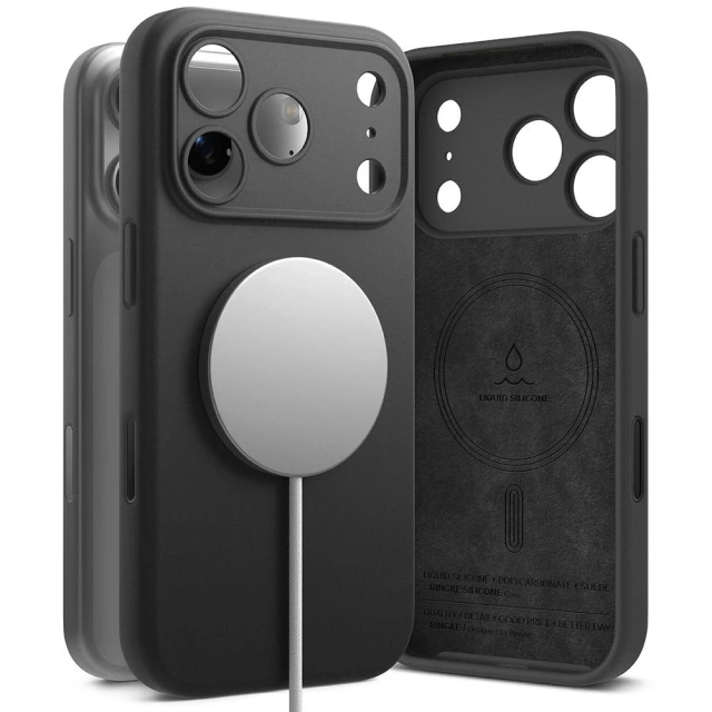 Etui do iPhone 17 Pro Ringke Silicone Magnetic MagSafe Czarne