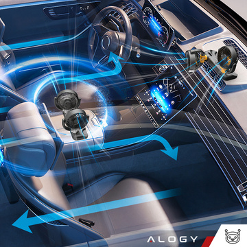 Dvojitý ventilátor do kokpitu, nastaviteľný, tichý, do zapaľovača cigariet pre Alogy Car 12V Black