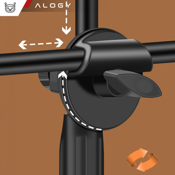 Кільцевий світлодіодний кільцевий світильник 10" 2x тримач для телефону, штатив на столі з регульованою рамою Alogy Black