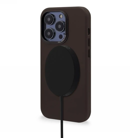 Decoded - Lederschutzhülle für iPhone 14 Pro Max kompatibel mit MagSafe (braun)