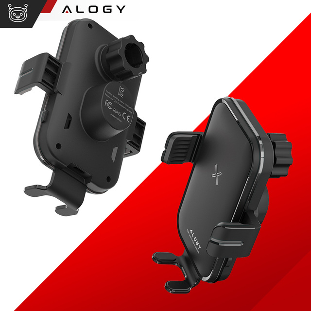 Alogy Fast Charging držiak do auta s 15W indukčnou Qi nabíjačkou automatickou do auta na sieťové rýchle nabíjanie čierny