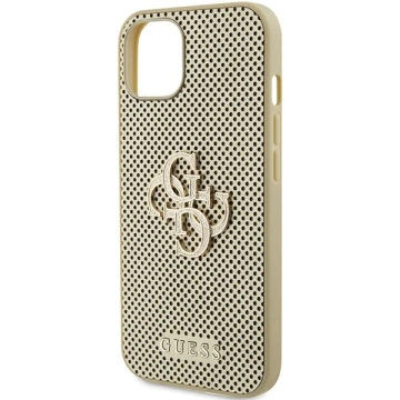 Etui Guess GUHCP15SPSP4LGD na iPhone 15 6,1" złoty/zlatý pevný obal Perforated 4G Glitter