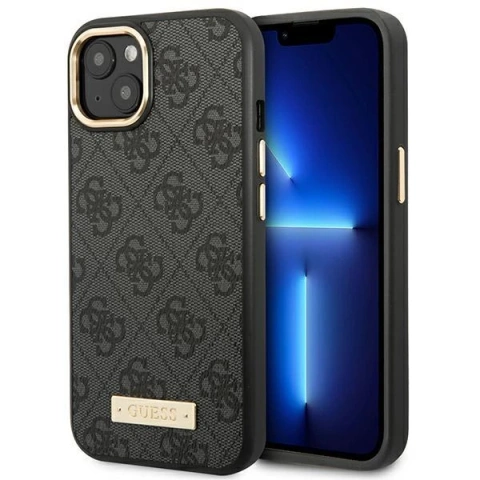 Etui Guess GUHMP14MU4GPRK pro Apple iPhone 14 Plus 6,7" černý/černý pevný obal 4G Logo Plate MagSafe