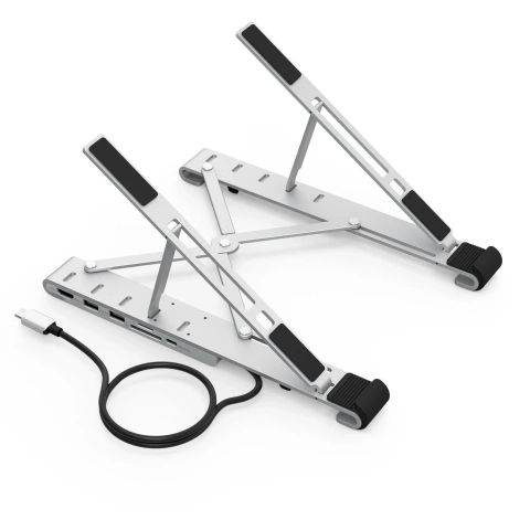 Choetech Ständer 7-in-1 Multifunktionsstation für Laptop PD/USB-C HDMI(4K/30Hz)/2xUSB-A/1xUSB-C/1xSD/1xTF schwarz (HUB-M43)