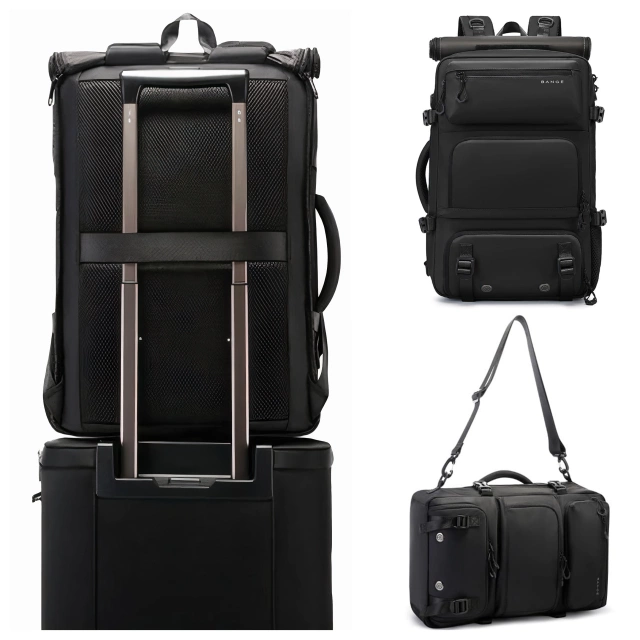 Bange Waterproof Backpack for Laptop 15.6" City Travel 45x30x16 cm for Work Airplane Men's Women's with USB Port Black
