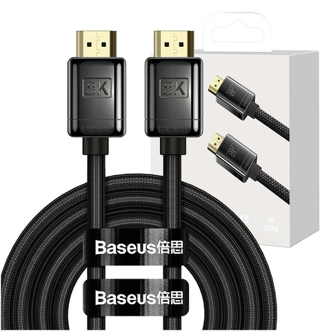 Kabel 2m Baseus High Definition Serie HDMI 2.1 8K 60Hz 3D HDR 48Gbps Czarny