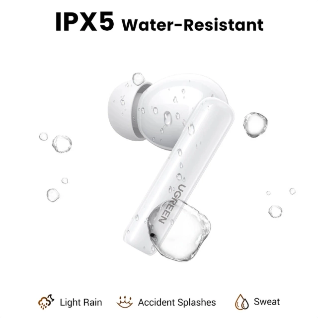 UGREEN HITUNE T6 KOPFHÖRER ANC BT 5.3 IPX5 USB-C WEISSES KABEL