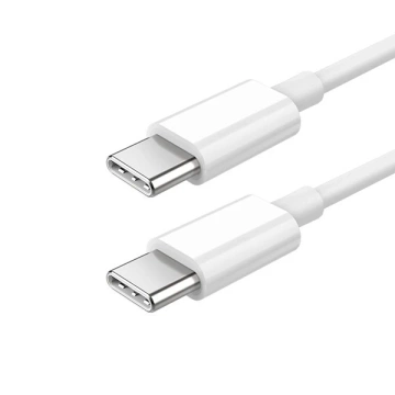 Nabíjací kábel USB typu C na typ C PD 20W 2m biely Denmen s rýchlym nabíjaním