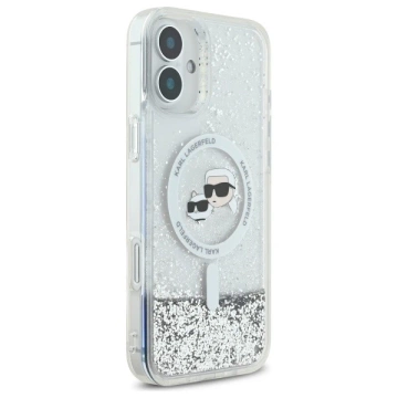 Etui Karl Lagerfeld pro iPhone 16 Plus 6,7" Magsafe Hardcase Transparent Liquid Glitter Karl